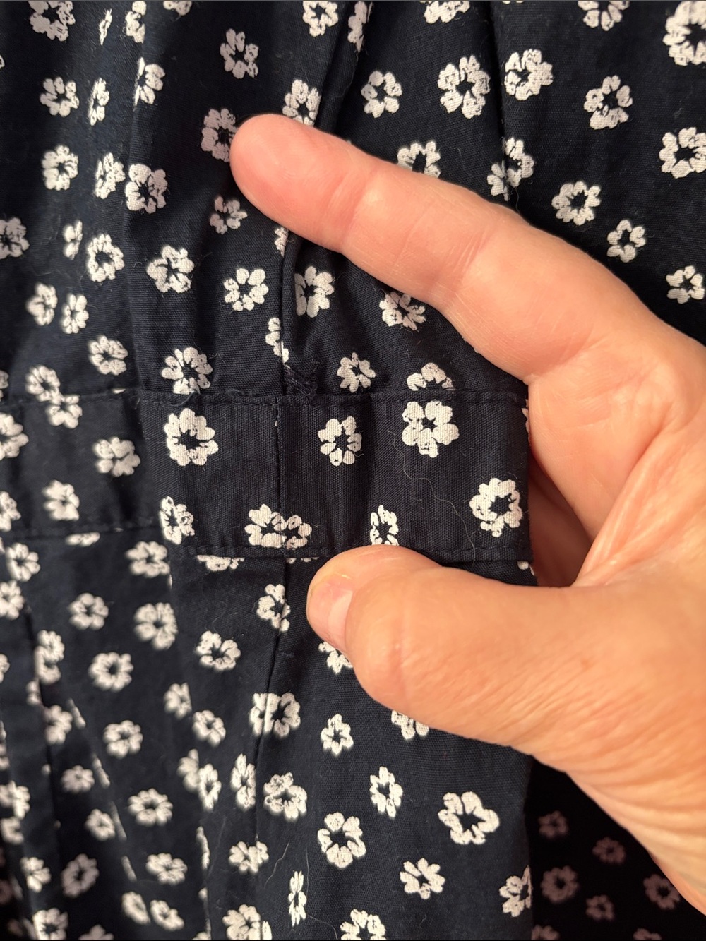 J. Crew Navy Blue Floral Midi Shirt Dress EUC 12 - Picture 6 of 14